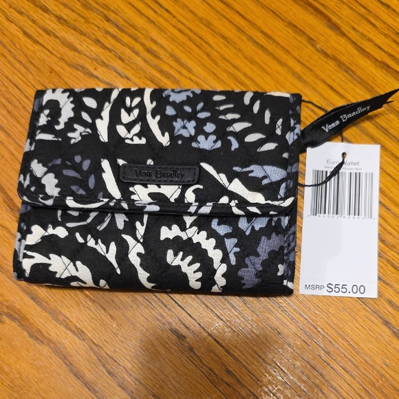 Vera Bradley Black and Blue Patterned Wallet - Picture 4 of 6
